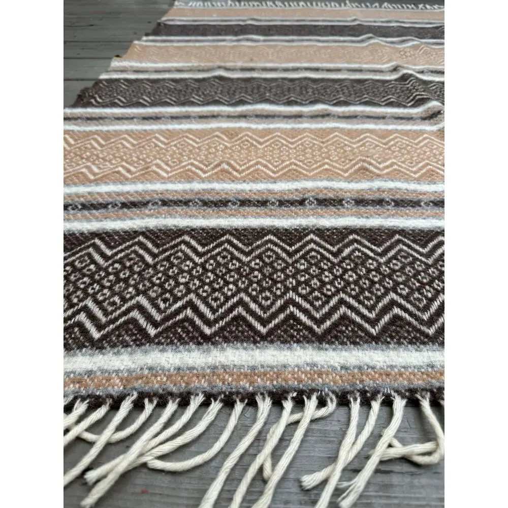 Vintage Faribo Stadium Wool Throw Lap Blanket Aztec Mesa Faribault Woolen Mill